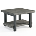 Alaterre Furniture Pomona 27" Metal and Wood Square Coffee Table, Slate Gray AMBA13SG